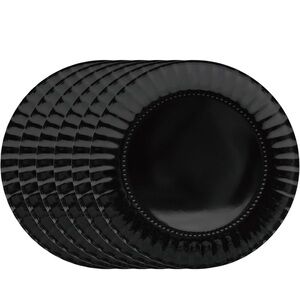 6PCS Elegant reusable melamine Black Party Plates